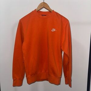 Nike Orange Crewneck Sweatshirt with White Logo
